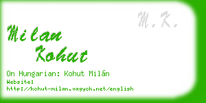 milan kohut business card